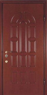 Металлическая дверь с декоративной отделкой "МДФ натуральный шпон - винилискожа дутая"
