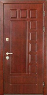 Металлическая дверь с декоративной отделкой "МДФ натуральный шпон - МДФ пластик"